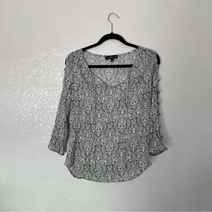 Black and White Blouse